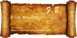 Filk Bonifác névjegykártya