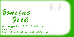 bonifac filk business card